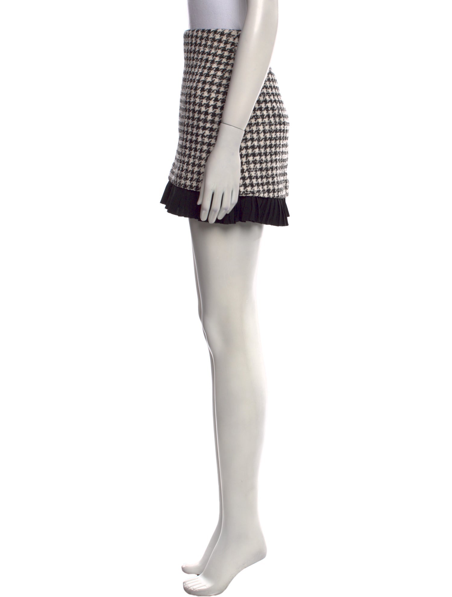 Sandro Houndstooth Print Mini Skirt